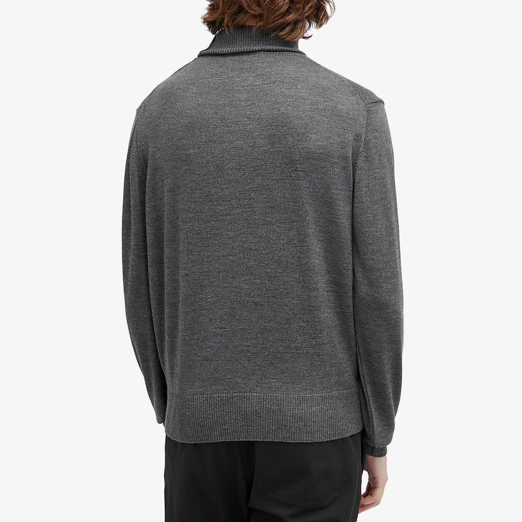 AMI Paris Men's Small A Heart Roll Neck Knit Heather Grey